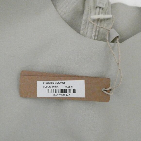 SKIMS Faux Leather mock neck bodysuit NWT sz S Shell - Picture 3 of 10